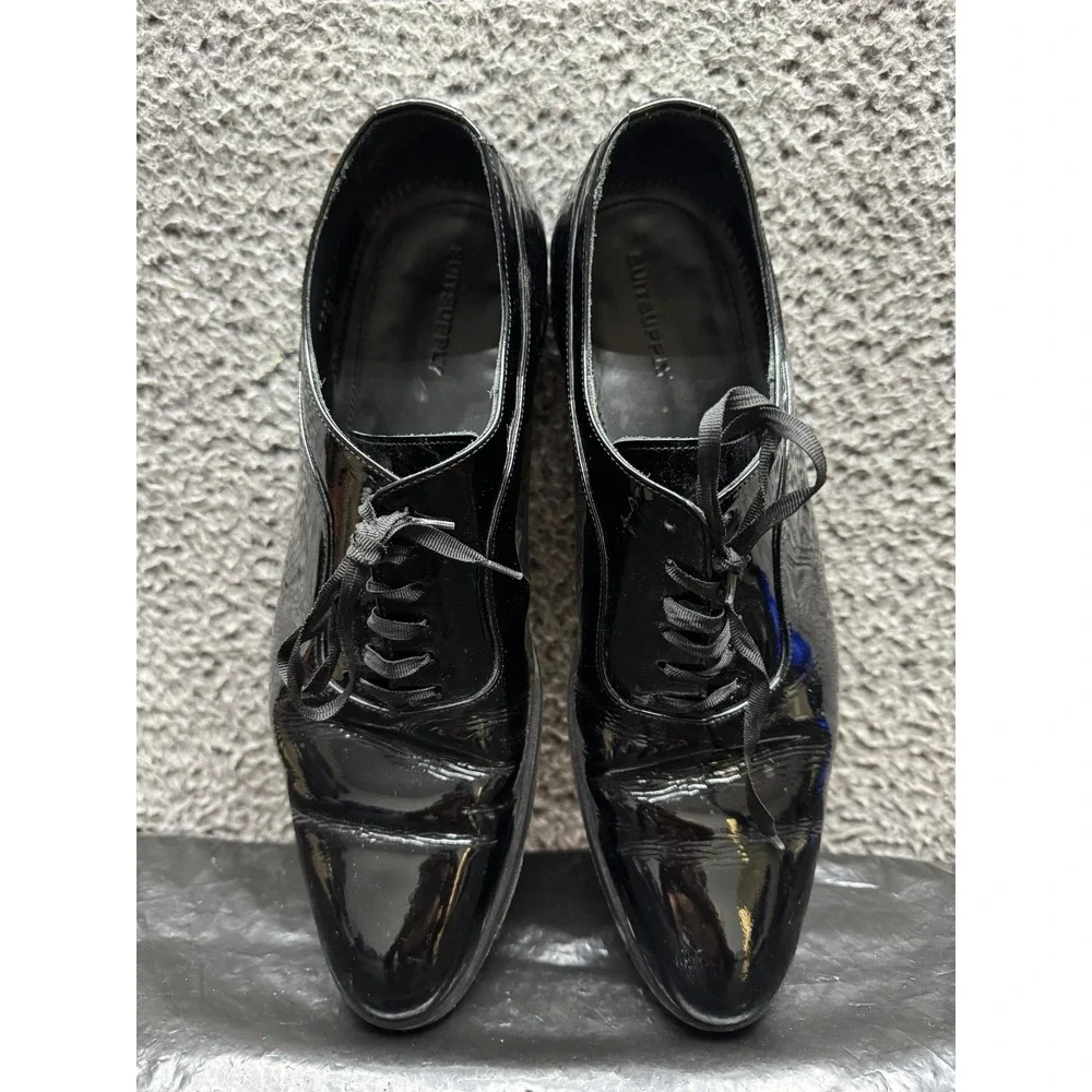 SuitSupply Tuxedo Oxford Patent‎ Leather Lace Up Shoes Black Mens Size 11.5 US